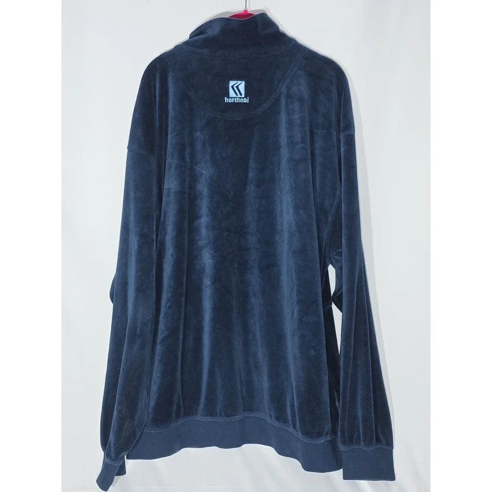 VINTAGE Karl Kani Jacket XL‎ Navy Velour Track Jacket Full Zipper Coat Outdoors